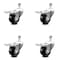 Service Caster 3 Inch Phenolic Swivel 1/2 Inch Threaded Stem Caster Set with Total Lock Brake SCC SCC-TSTTL20S314-PHR-121315-4 - alternate 1